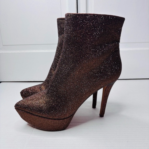 JESSICA SIMPSON Odeda 2 Bronze Pointed Toe Stiletto Boots Size 8 - Picture 2 of 10